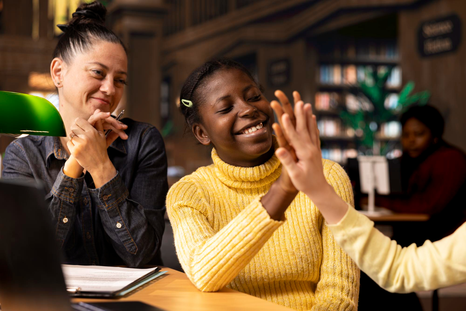 Students learning together in a classroom